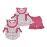 Bow Pattern Pink Plaid Girls Summer Romper