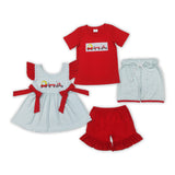 Car Bike Green Stripe Red Boys Shorts Sets