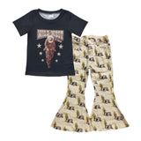 Wild West Rodeo Jeans Girls Short Sleeve+Trousers Sets