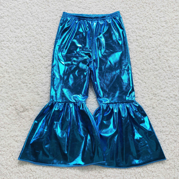 Blue Girls Bell Bottoms Pants