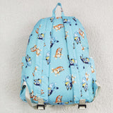 Cartoon Dogs Blue Backpack