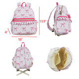 Bow Pattern Dots Ruffles Pink Backpack