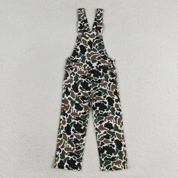 Camo Beige Kids Suspender Jeans Pants