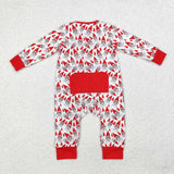 Bamboo Elf Red White Boys Christmas Romper