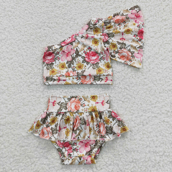 Floral One Shoulder Bummies Sets