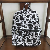 Cow Print White Backpack