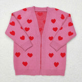 Heart Cardigan Sweaters Girls Valentines Top