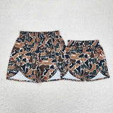 Adult Camo Brown Dark Green Mommy & Me Shorts