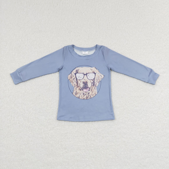 Glass Dog Blue Boys Long Sleeve Top