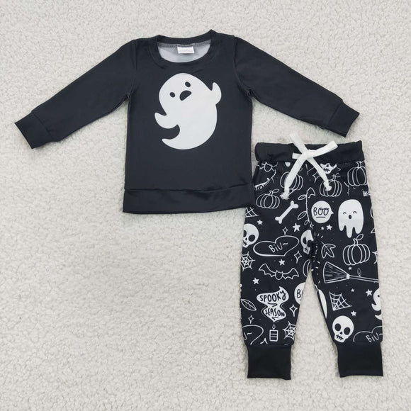 Promotional Ghost Black Boys Halloween Outfits