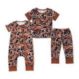 Bamboo Camo Brown Boys Short Sleeve Pajamas