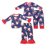 Cow Navy Red Boys Christmas Pajamas