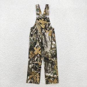 Leaves Camo Kids Suspender Jeans Pants