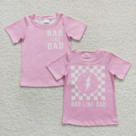 Rad Like Dad Pink Plaid Girls Short Sleeve Top