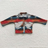 Gray Blue Red Stripe Shirt Boys Long Sleeve Top