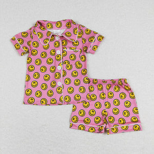 Smile Pink Girls Short Sleeve Pajamas