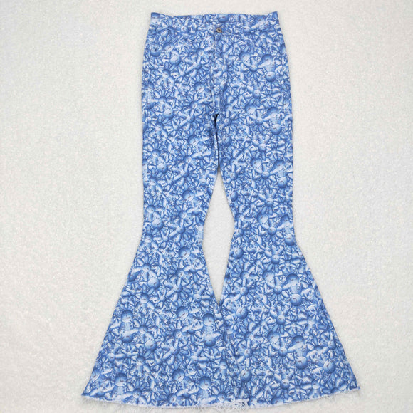 Floral Blue Adult Jeans Pants