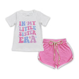 In my little sister era Pink Girls Shorts Sets