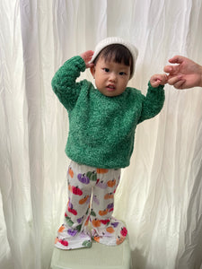 Green Sweater Pumpkin White Girls Long Sleeve+Trousers Sets