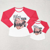 Adults Bless Your Heart Mommy & Me Hot Pink Valentine Top