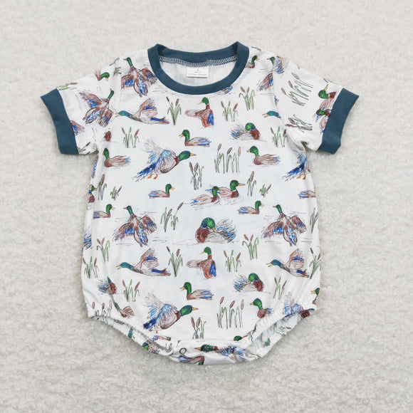 Duck Beige Navy Boys Summer Romper