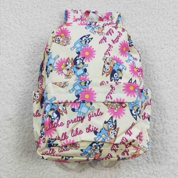 Cartoon Dogs Floral Back to School Backpack