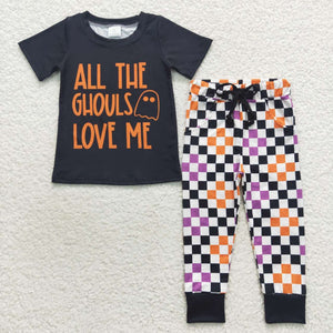 Ghouls Love Me Plaid Black Boys Halloween Outfits