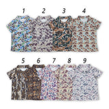 Camo Beige Buttons Boys Short Sleeve Top