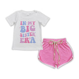 In my big sister era Pink Girls Shorts Sets