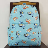 Cartoon Dogs Blue Backpack