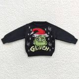 Cartoon Black Sweaters Kids Christmas Top