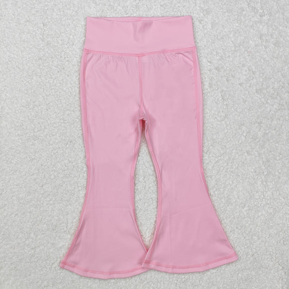 Solid Light Pink Girls Yoga Pants