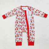 Bamboo Elf Red White Boys Christmas Romper