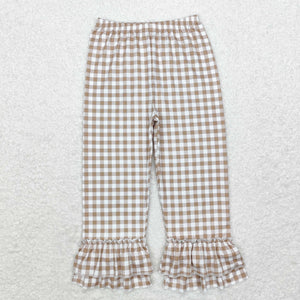 Plaid Ruffles Girls Pants