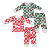 Smile Green Plaid Boys Christmas Pajamas