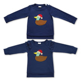 Duck Navy Ruffles Girls Christmas Top