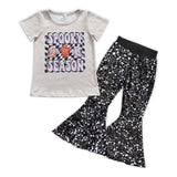 Spooky Season Black Sequins Girls Halloween Outfits