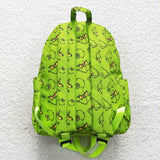 Cartoon Smile Green Christmas Backpack