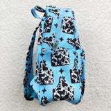 Cow Print Blue Backpack