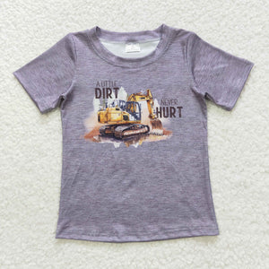 Little Dirt Never Hurt Gray Boys Short Sleeve Top