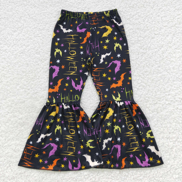 Stars Bat Black Girls Halloween Pants