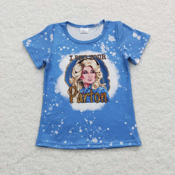 Parton Blue Girls Short Sleeve Top