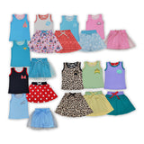 Paw Print Leoaprd Print Shorts Girls Skirt Sets