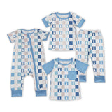 Bunny Plaid Blue Boys Easter Pajamas