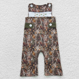 Jungle Hunting Camo Wild Duck Army Green Boys Summer Romper