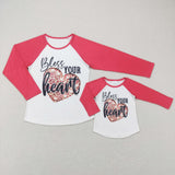 Kids Bless Your Heart Mommy & Me Hot Pink Valentine Top