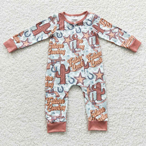 Future Cowboy Cactus Boys Fall Romper