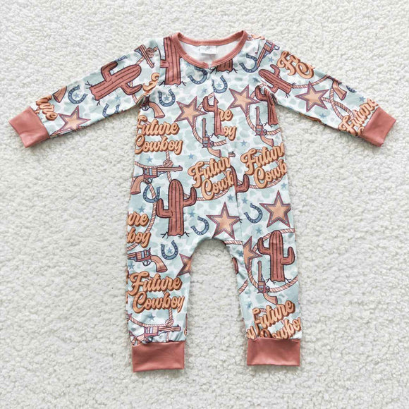 Future Cowboy Cactus Boys Fall Romper