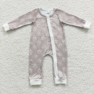 Smile Gray Boys Fall Romper