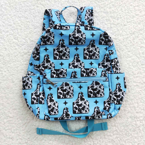 Cow Print Blue Backpack